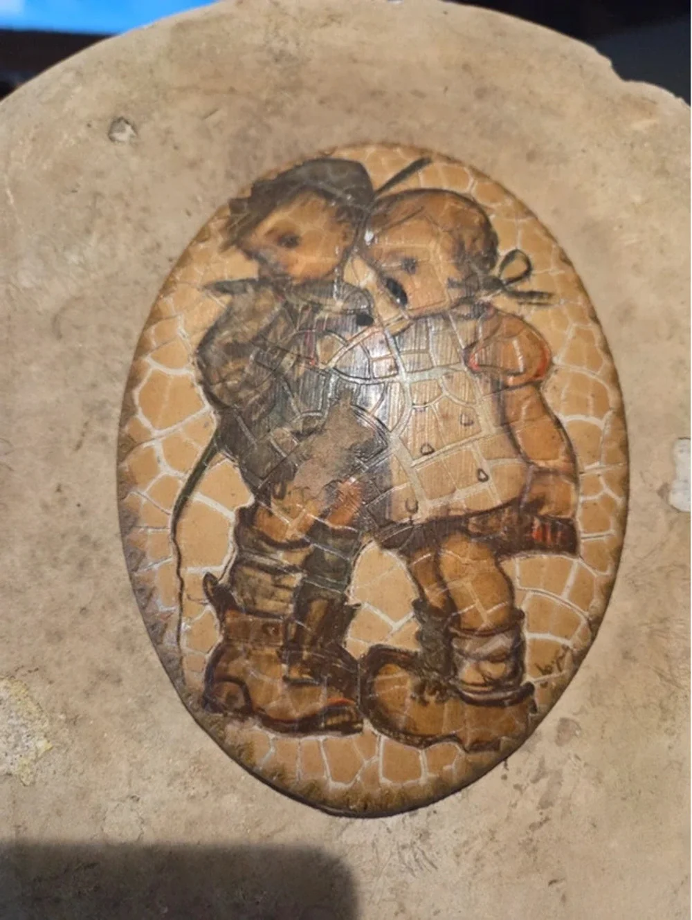 Vintage decoupage wall plaque